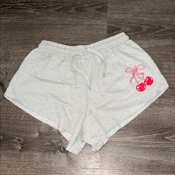 Chemistry Pants - Chemistry Gray Athletic Shorts with Cherry Design